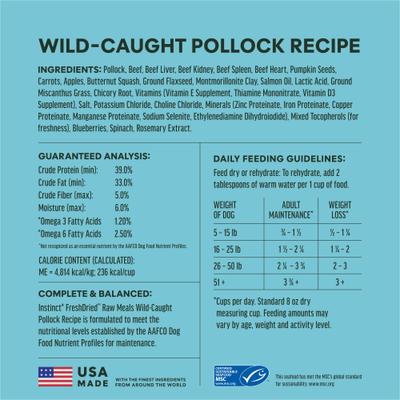 Show full view: Instinct FreshDried Bites Grain-Free Wild-Caught Alaskan Pollock Recipe Dog Food, 24-oz bag slide 9 of 10