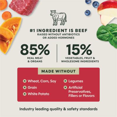 Show full view: Instinct FreshDried Bites Real Beef Recipe Grain-Free Adult Freeze-Dried Dog Food, 25-oz bag slide 7 of 10