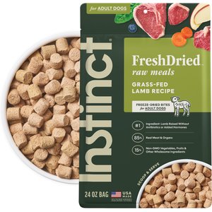 Instinct FreshDried Bites Grass-Fed Lamb Recipe Grain-Free Adult Freeze-Dried Dog Food, 24-oz bag