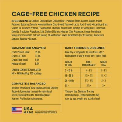Show full view: Instinct FreshDried Bites Cage-Free Chicken Recipe Grain-Free Adult Freeze-Dried Dog Food, 25-oz bag slide 9 of 10