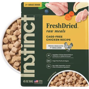 Instinct FreshDried Bites Cage-Free Chicken Recipe Grain-Free Adult Freeze-Dried Dog Food, 45-oz bag