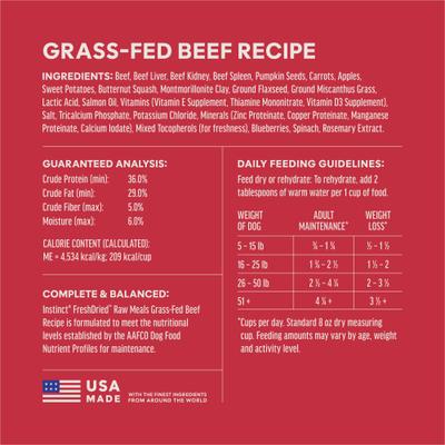 Show full view: Instinct FreshDried Bites Real Beef Recipe Grain-Free Adult Freeze-Dried Dog Food, 45-oz bag slide 9 of 10