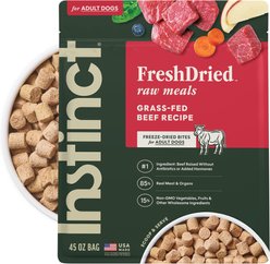 Instinct FreshDried Bites Real Beef Recipe Grain-Free Adult Freeze-Dried Dog Food, 45-oz bag slide 1 of 8