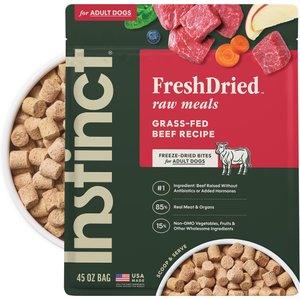Instinct FreshDried Bites Real Beef Recipe Grain-Free Adult Freeze-Dried Dog Food, 45-oz bag