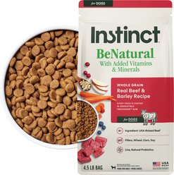 Instinct BeNatural Adult Real Beef & Barley Recipe Dry Dog Food, 4.5-lb bag slide 1 of 9