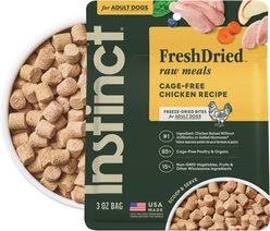 Instinct FreshDried Bites Cage-Free Chicken Recipe Grain-Free Adult Freeze-Dried Dog Food, 3-oz bag