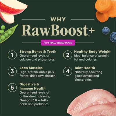 Show full view: Instinct RawBoost Small Breed High Protein Real Chicken Recipe Dry Dog Food, 10-lb bag slide 4 of 12