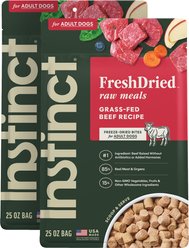 Instinct FreshDried Bites Real Beef Recipe Grain-Free Adult Freeze-Dried Dog Food, 50-oz bundle