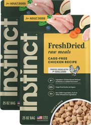 Instinct FreshDried Bites Cage-Free Chicken Recipe Grain-Free Adult Freeze-Dried Dog Food, 50-oz bundle