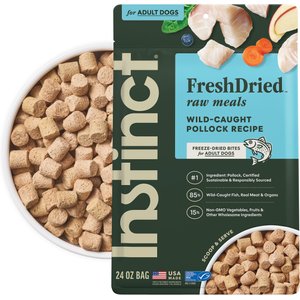 Instinct FreshDried Bites Grain-Free Wild-Caught Alaskan Pollock Recipe Dog Food, 24-oz bag