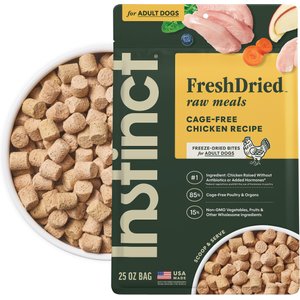 Instinct FreshDried Bites Cage-Free Chicken Recipe Grain-Free Adult Freeze-Dried Dog Food, 25-oz bag