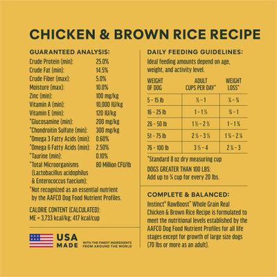 Show full view: Instinct RawBoost Whole Grain Real Chicken & Brown Rice Recipe Dry Dog Food, 20-lb bag slide 9 of 12