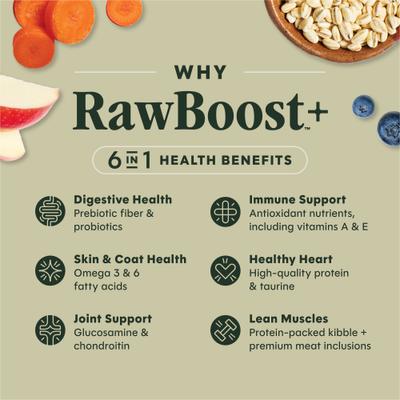 Show full view: Instinct RawBoost Whole Grain Real Chicken & Brown Rice Recipe Dry Dog Food, 20-lb bag slide 4 of 12