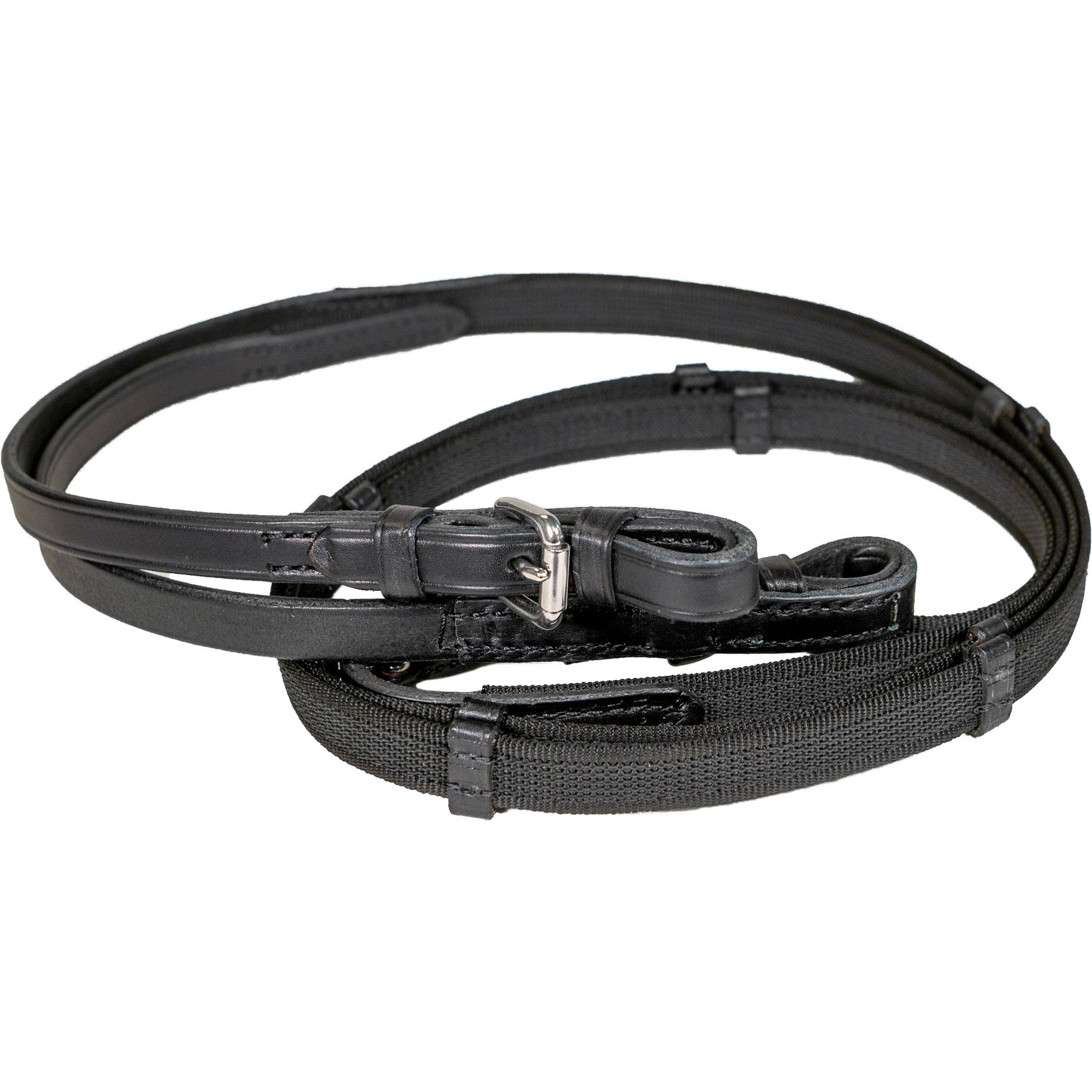 Nunn Finer Sure Grip Horse Reins with Hand Stops, Black, 5/8 x 58-in