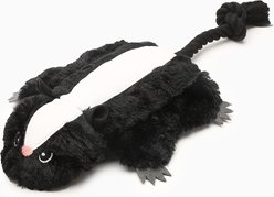 HugSmart Flattie Animals Rope Skunk Dog Toy, Black/White, 18 x 9.8 x 2.4-in