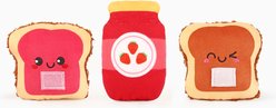 HugSmart Food Party Pb&J Sandwich Dog Toy, Orange/Red, 5.3 x 2.8 x 1.5-in