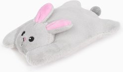 HugSmart Flattle Animals Rabbit Dog Toy, Grey, 9 x 5.5 x 2.4-in