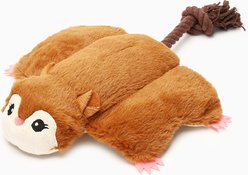 HugSmart Flattie Animals Rope Flying Squirrel Dog Toy, Brown, 17.7 x 13 x 2.7-in