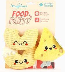 HugSmart Food Party Mac&Cheese Dog Toy, Yellow, 5.3 x 2.8 x 1.5-in slide 2 of 4
