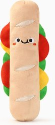 HugSmart Food Party Shaky Sandwich Dog Toy, Yellow, 11.5 x 4 x 2.8-in