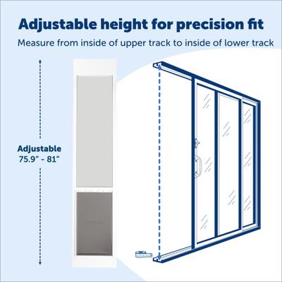 Show full view: PetSafe Sliding 80 11/16-in Glass Pet Door, White, Large slide 9 of 11