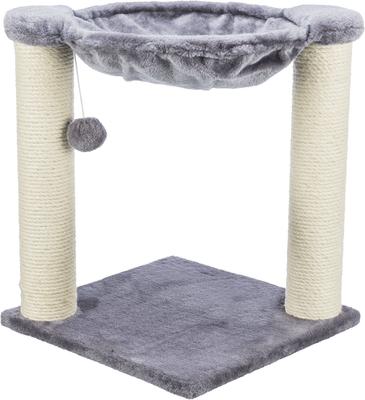 TRIXIE Baza 19.7-in Plush Cat Scratching Post with Hammock, Gray - Chewy.com