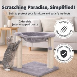 TRIXIE Baza 19.7-in Plush Cat Scratching Post with Hammock, Gray slide 2 of 5