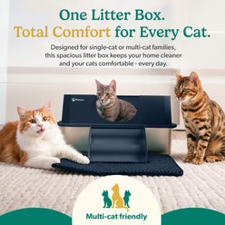 Petcove Stainless Steel Cat Litter Box Enclosed 3-in-1 Metal Litter Tray with Lid Odor Control, X-Large: 27-L, Sky Blue slide 2 of 8