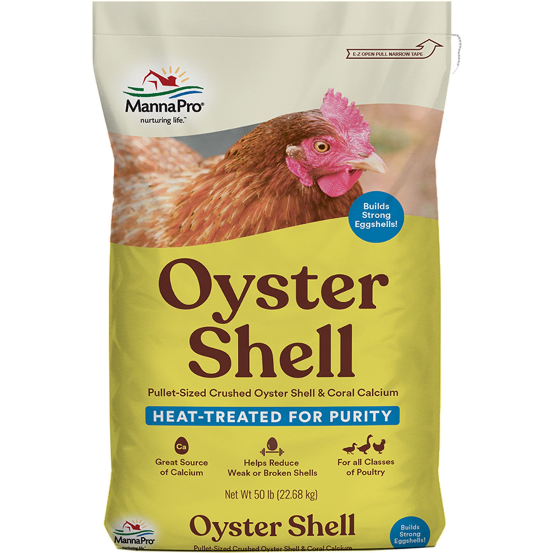 Manna Pro Crushed Oyster Shell Supplement for Chickens, 50-lb bag