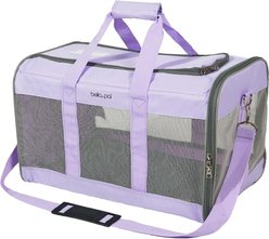 Bella & Pal Soft-Sided Portable Airline-Approved Dog & Cat Carrier Bag, Lilac Mist, 16.5 x 11 x 11-in
