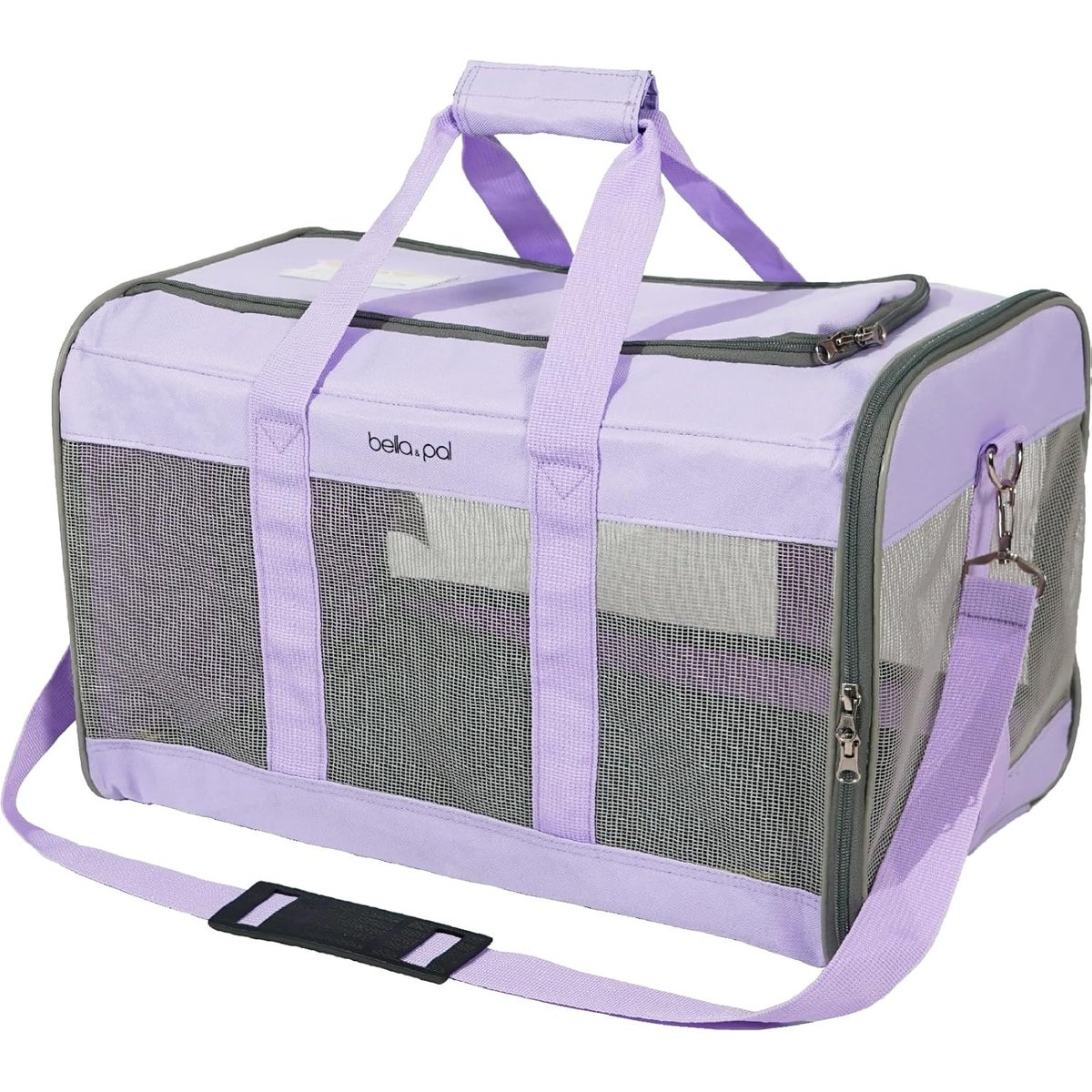 Bella & Pal Soft-Sided Portable Airline-Approved Dog & Cat Carrier Bag, Lilac Mist, 16.5 x 11 x 11-in
