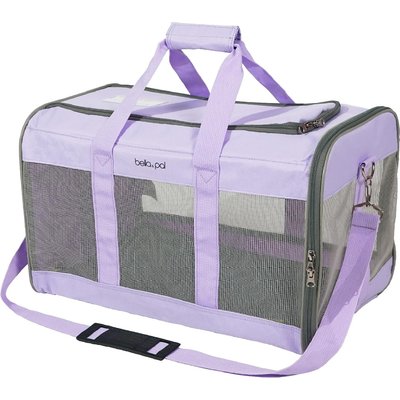 Bella & Pal Bella & Pal Soft-Sided Portable Airline-Approved Dog & Cat Carrier Bag, Lilac Mist, 16.5 x 11 x 11-in