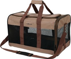 Bella & Pal Soft-Sided Portable Airline-Approved Dog & Cat Carrier Bag, Choco Brown, 16.5 x 11 x 11-in slide 1 of 6