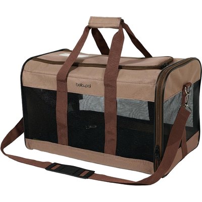 Bella & Pal Bella & Pal Soft-Sided Portable Airline-Approved Dog & Cat Carrier Bag, Choco Brown, 16.5 x 11 x 11-in