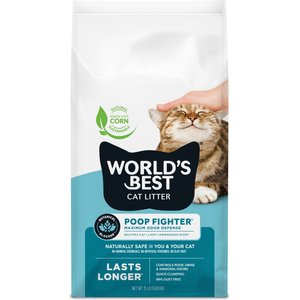 World's Best Poop Fighter Maximum Odor Defense Scented Clumping Cat Litter, 15-lb bag