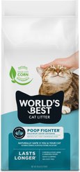 World's Best Poop Fighter Maximum Odor Defense Scented Clumping Cat Litter, 28-lb bag