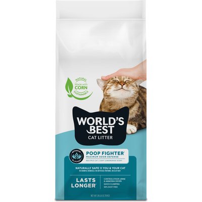 World's Best World's Best Poop Fighter Maximum Odor Defense Scented Clumping Cat Litter, 28-lb bag