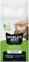 World's Best Comfort Care Unscented Clumping Corn Litter, 28-lb bag
