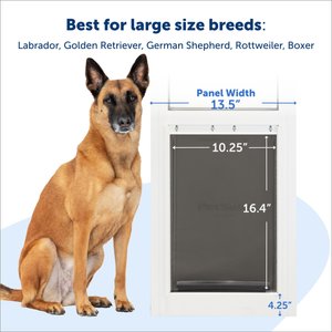 PetSafe Sliding 80 11/16-in Glass Pet Door, White, Large