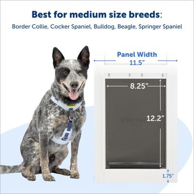 Show full view: PetSafe Sliding 80 11/16-in Glass Pet Door, White, Medium slide 6 of 11