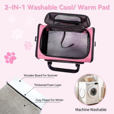 Show full view: Gapzer Top-Expandable Travel Soft Sided Collapsible Washable Carrier for Puppies & Cats, Pink, 19.1 x 11.8 x 11.8-in slide 7 of 9