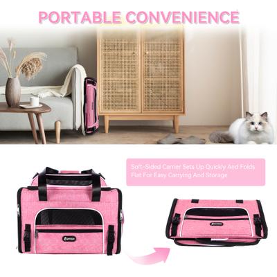 Show full view: Gapzer Top-Expandable Travel Soft Sided Collapsible Washable Carrier for Puppies & Cats, Pink, 19.1 x 11.8 x 11.8-in slide 3 of 9