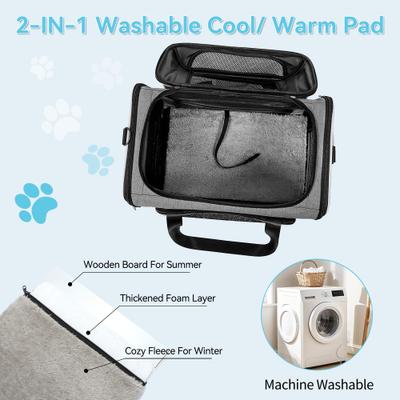 Show full view: Gapzer Top Expandable Soft-Sided Carrier for Small Dogs & Cats with Locking Safety Zippers & Anti-Scratch Mesh, Grey, 19.1 x 11.8 x 11.8-in slide 6 of 9