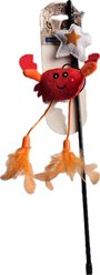 Pet Souvenirs Crab Wand Cat Toy, Red, 16-in