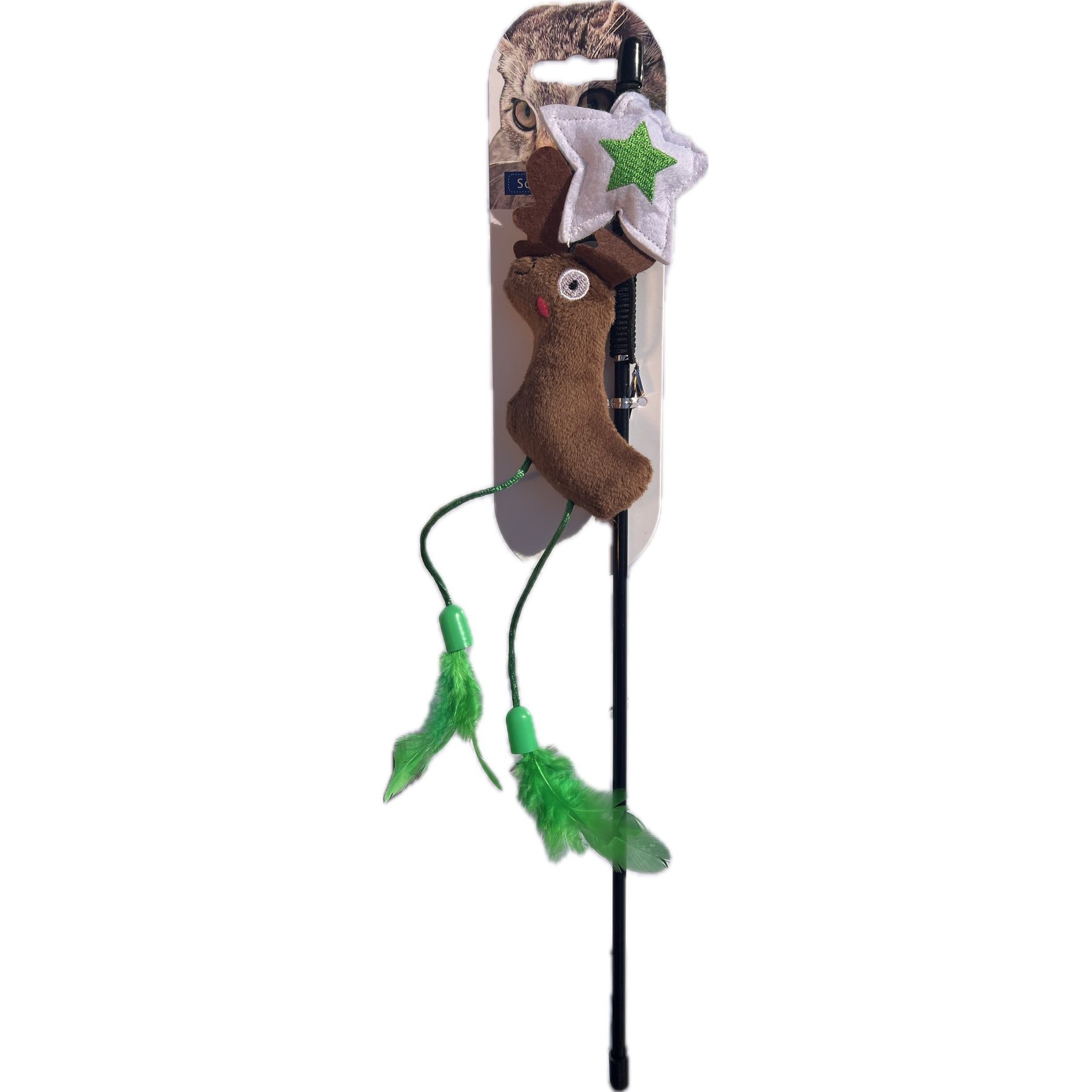 Pet Souvenirs Moose Wand Cat Toy, Brown, 16-in