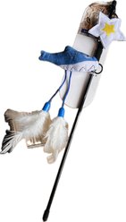 Pet Souvenirs Shark Wand Cat Toy, Blue, 16-in