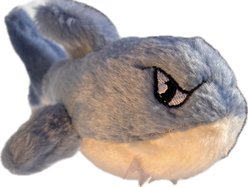 Pet Souvenirs Shark Small Plush Dog Toy, Blue, 7-in