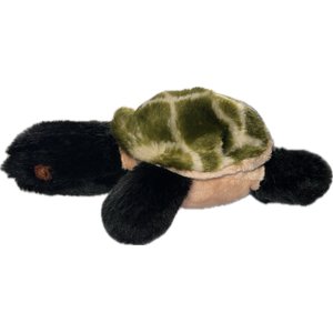 Pet Souvenirs Turtle Small Plush Squeaky Dog Toy, Green, 6.5-in