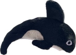Pet Souvenirs Orca Large Plush Squeaky Dog Toy, Black, 10-in