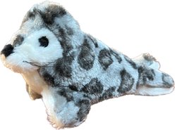 Pet Souvenirs Seal Small Plush Squeaky Dog Toy, Grey, 7-in